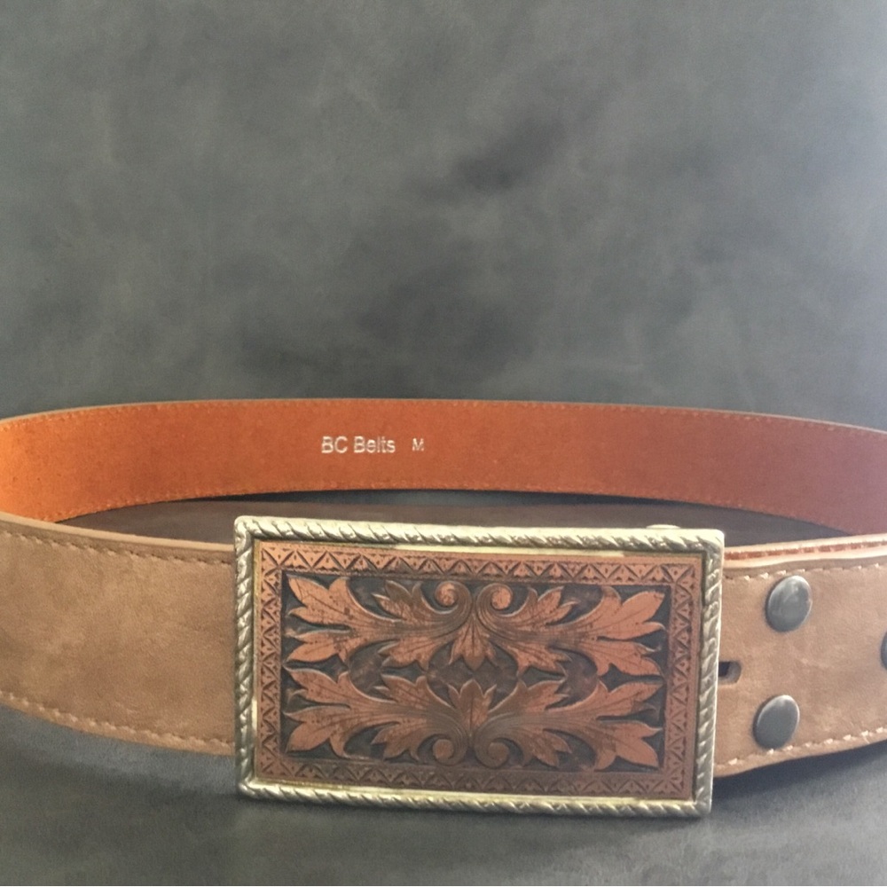 Brown Suede Leather Women's Belt - Picture 6 of 6